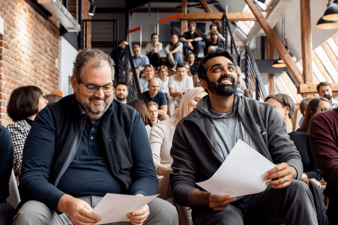 Bill Olsen, CTO of UptimeHealth & Jinesh Patel, CEO of UptimeHealth at Newfire in Lviv, Ukraine