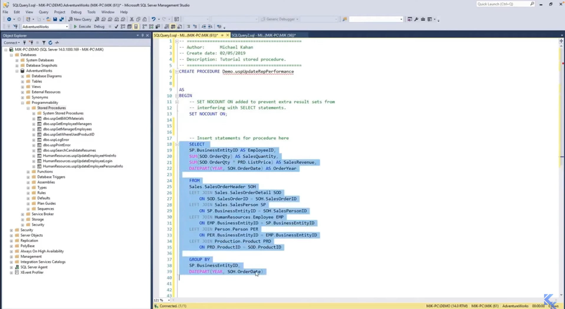 Ad-hoc queries sample